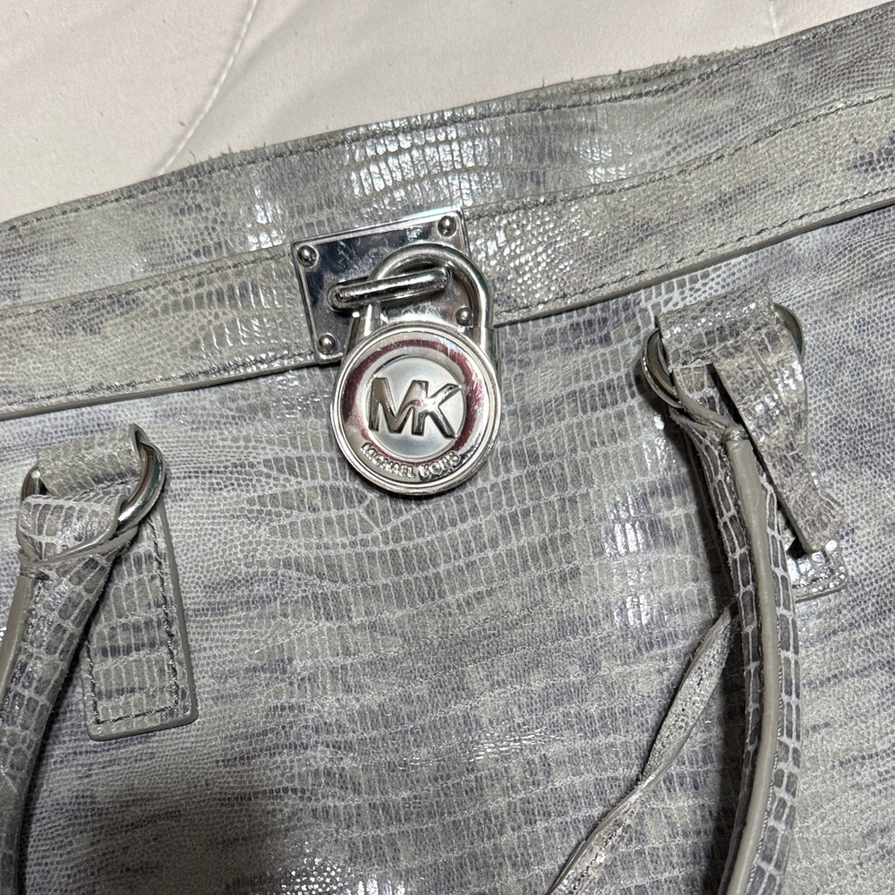 Michael Kors Metallic Silver python Shoulder Bag - image 4